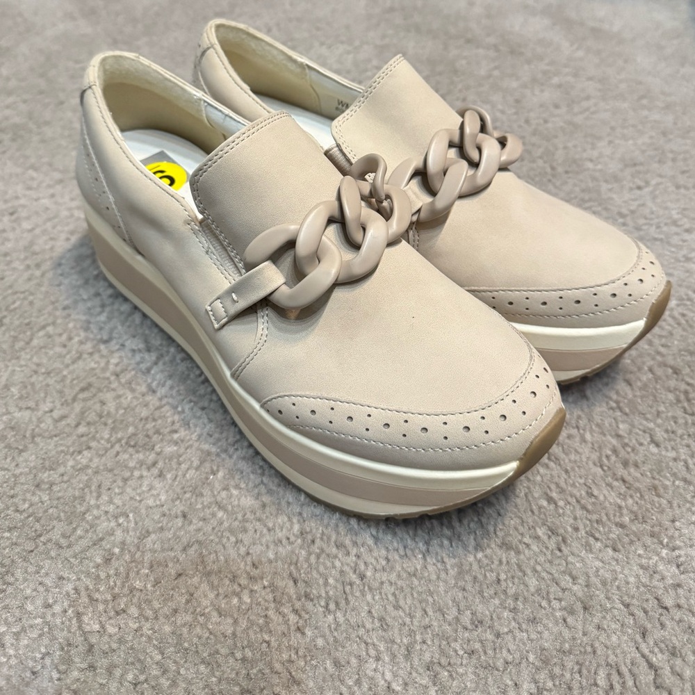 DV by Dolce Vita Cream Wedge Loafers